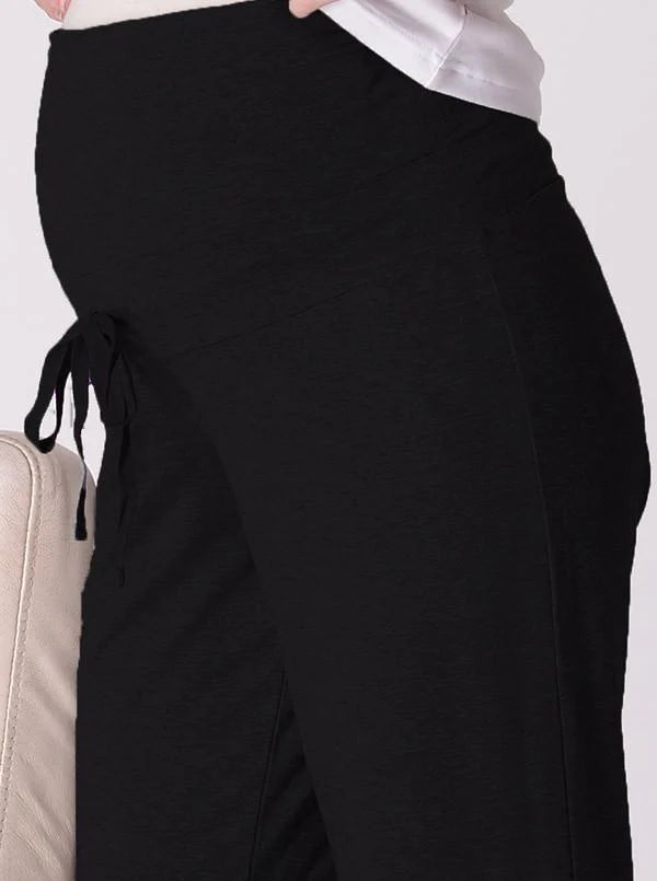 'Bamboo Comfort' Long-length Maternity Shorts - Black