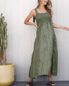 &#39;Lilliana&#39; Linen Maternity Dress - Olive Green