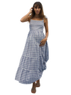 &#39;Lilliana&#39; Maternity Maxi Dress - Blue Gingham