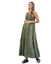 &#39;Lilliana&#39; Linen Maternity Dress - Olive Green