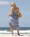 &#39;Lilliana&#39; Maternity Maxi Dress - Blue Gingham