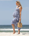 &#39;Lilliana&#39; Maternity Maxi Dress - Blue Gingham