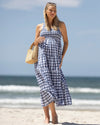 &#39;Lilliana&#39; Maternity Maxi Dress - Blue Gingham