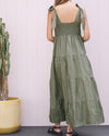 &#39;Lilliana&#39; Linen Maternity Dress - Olive Green