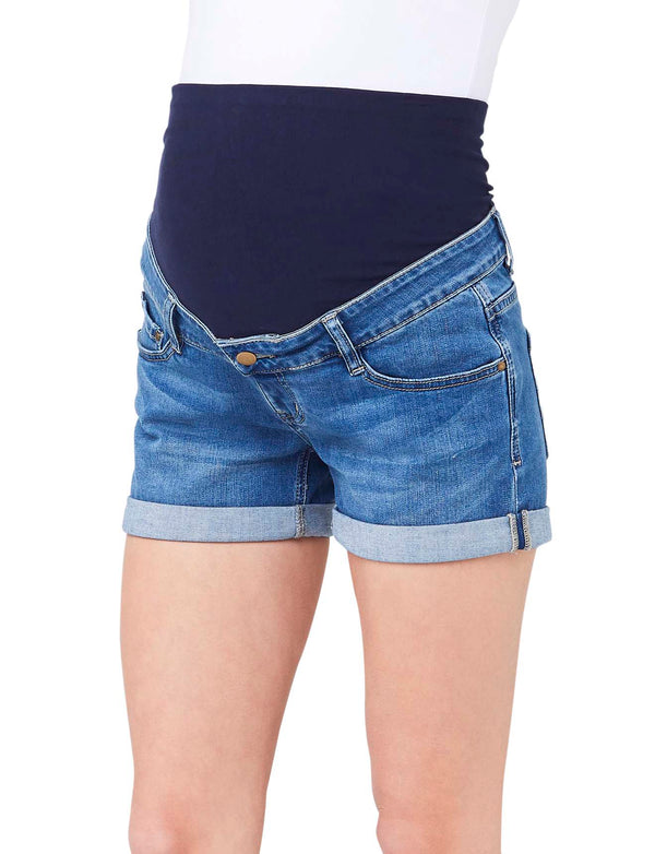 Time and Tru Maternity denim bermuda jean shorts NWT womens L 12 14 stretch  | eBay